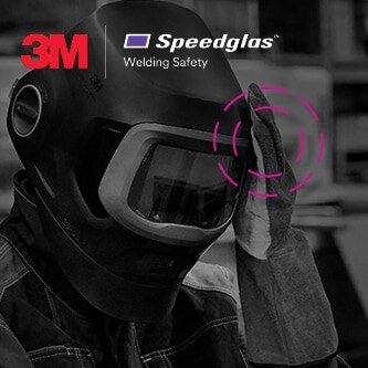 ช่างเชื่อมสวม 3M speedlgas หน้ากากเชื่อมที่เป็นอุปกรณ์ป้องกันการเชื่อมพร้อมเคาะที่บริเวณศีรษะ
