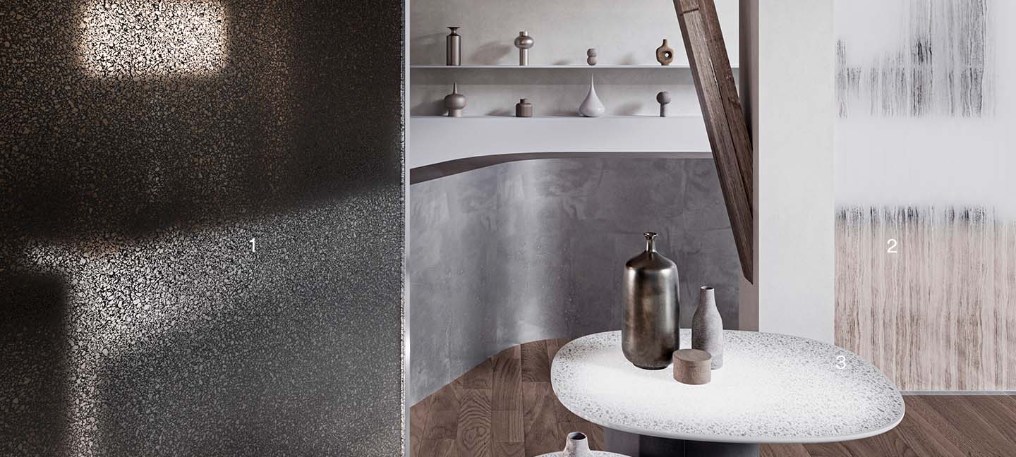 ภาพของการค้าปลีกที่แสดงการใช้ตัวเลือกที่หลากหลายของ FASARA™ Glass Finishes
