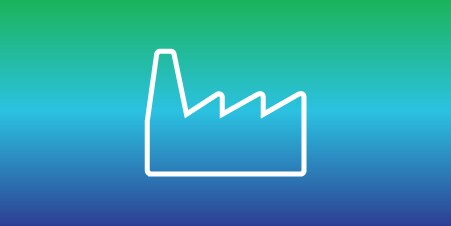 ไอคอนโรงงาน แสดงถึงการปรับเปลี่ยนกระบวนการผลิตเพื่อลดผลกระทบต่อสิ่งแวดล้อม
