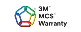 โลโก้ 3M™ MCS™ Warranty พร้อมรูปทรงสีเชื่อมต่อ เน้นการรับประกันกราฟิกอย่างครอบคลุม