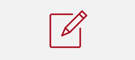 Icon of a pencil writing on paper
