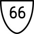 A Route 66 highway sign