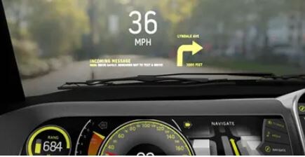 Automotive center stack navigation information display.
