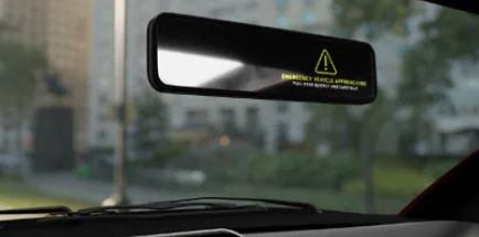 Automotive rear view emirror with electronic display.
