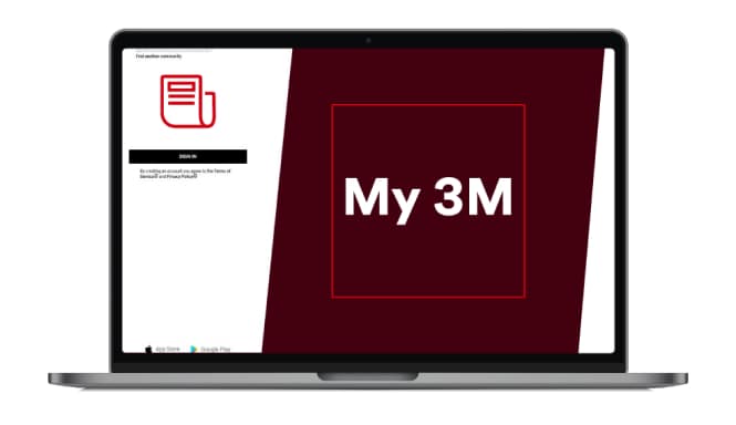 แล็ปท็อปแสดงแอป My 3M
