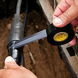 Electrical tape applied to wire connection
