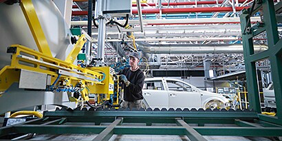 engineer working on a vehicle

