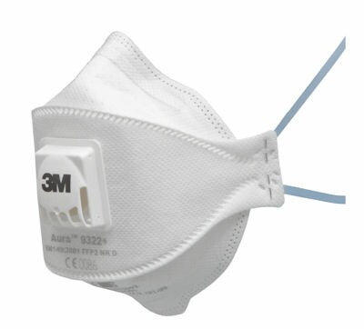 3M™ Aura™ 9322A+ ป้องกันฝุ่น ละออง ฟูมโลหะ แบบพับได้ พร้อมวาล์วระบายอากาศ, FFP2 ภาพผลิตภัณฑ์
