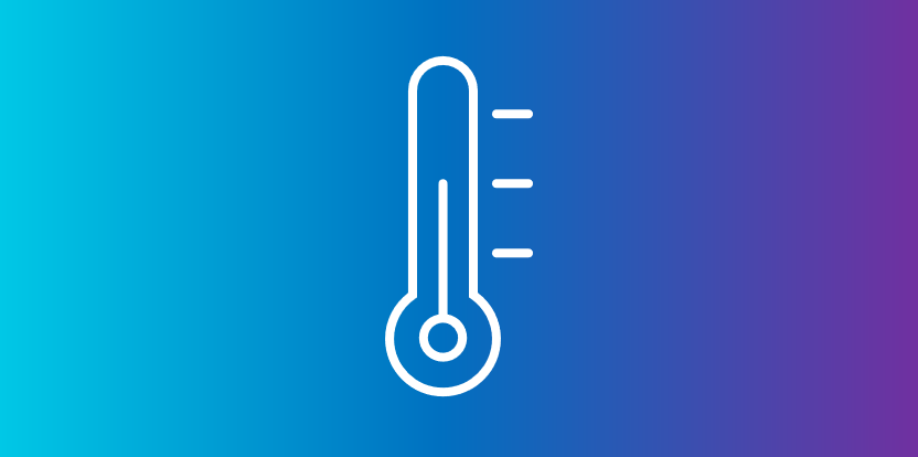 thermometer icon on blue to purple gradient
