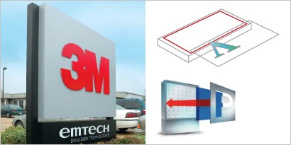 การติดตั้งป้ายกล่องไฟ LED โดยใช้เทป 3M™ VHB™ 
