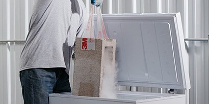 Tape used to pull a cinder block out of a freezer and can be used in extreme conditions

