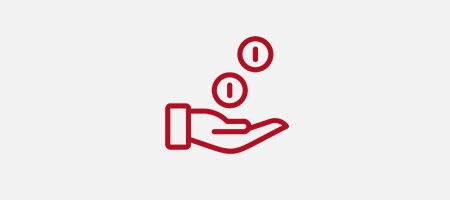 Icon of credit tokens over an outstretched hand

