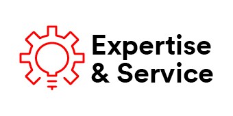 Infographic with text “Expertise & Service
