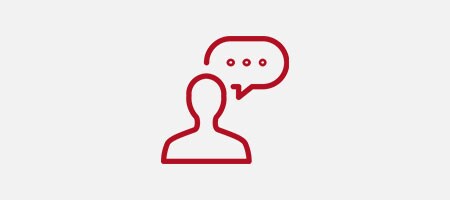 Icon of a person with a speech bubble

