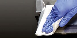 panel is cleaned to ensure proper adhesion of coatings