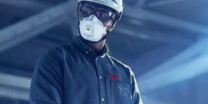 Man wearing 3M Respirator
