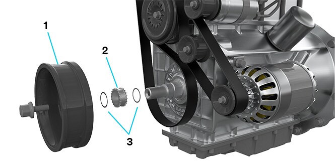 Exploded view showing where friction shim can be placed into torsional joint.
