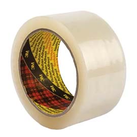 Image of a roll of Scotch® High Tack Box Sealing Tape 375+, designed for heavy-weight materials