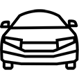 Exteriors and glass car icon