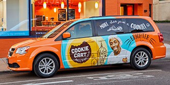 Vehicle displaying spot graphics and decals films.
