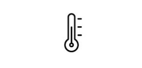 Thermal managment icon thermometer temperature rising
