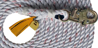 Coiled lifeline with carabiner end

