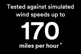 3M™ Safety & Security Window Films have been tested against simulated wind speeds up to 170 miles per hour.