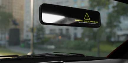 Automotive rear view mirror with electronic display.
