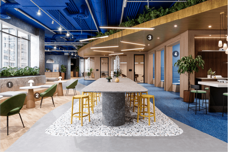 Modern community space renovated with 3m di noc wall coverin
