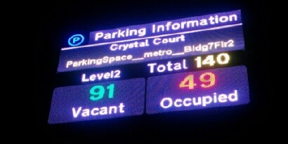 variable message sign displaying carpark lot availability
