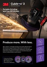 หน้าปกของโบรชัวร์ 3M™ Cubitron™ 3 ใบตัดและเจียร