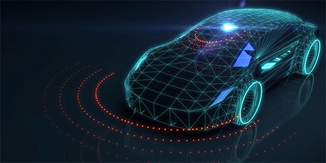 Futuristic car outline.