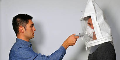 Operator conducting a fit test
