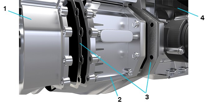 Diagram of shear force, with two metal plates moving in opposite directions.
