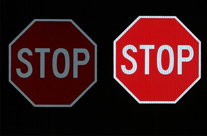 close-up of a stop sign