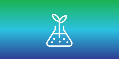 ขวดทดลองกับใบไม้สื่อพัฒนาวัสดุยั่งยืน
