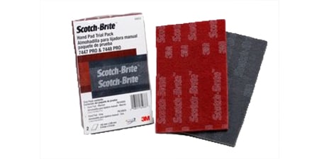 Scotch-Brite Hand Pads แผ่นใยขัดพร้อมด้วยแพ็คเกจ 
