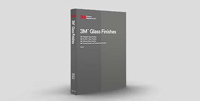 ภาพแสดงแคตตาล็อก FASARA Glass Finishes ที่ยืนอยู่บนพื้นหลังธรรมดา
