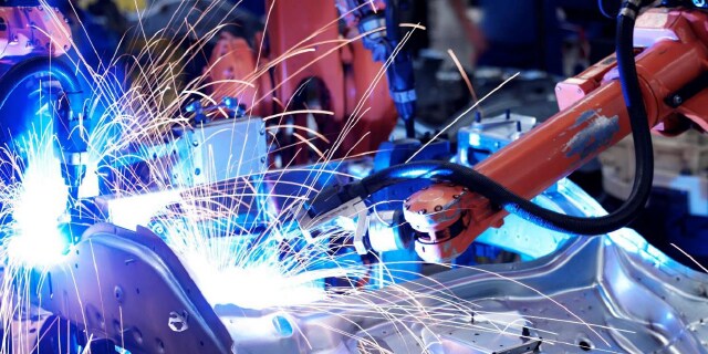 close-up of a welding machine