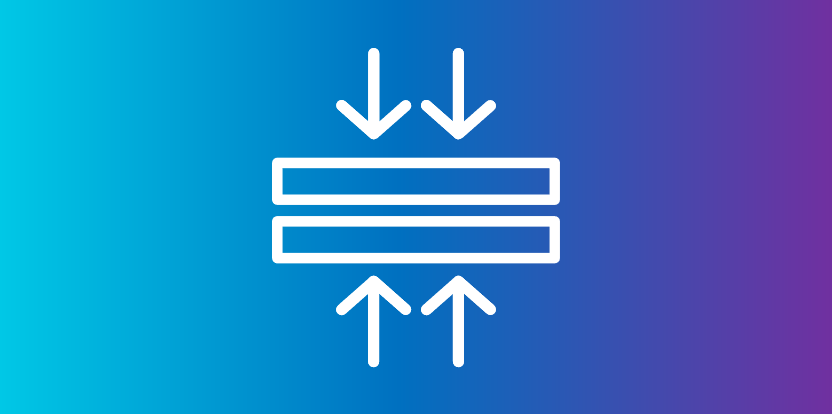 two items being bonded with adhesive white icon with blue to purple gradient background
