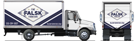 truck wrapped in a partial wrap to promote brand awareness on fleet vehicles